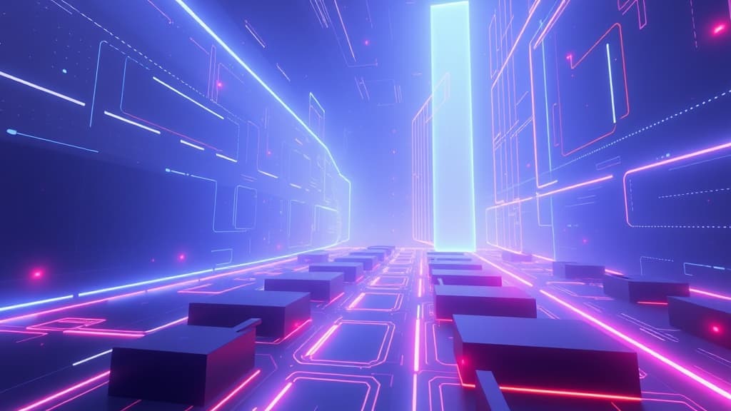 Professional technical illustration of unity 6.2: real-time ray tracing advances modern developer aesthetic clean minimal des
