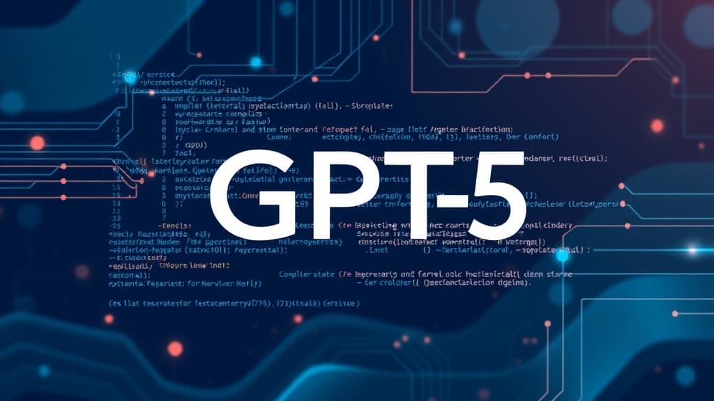 Abstract visualization of gpt-5: advanced code synthesis and debugging code elements programming concept developer tools mode