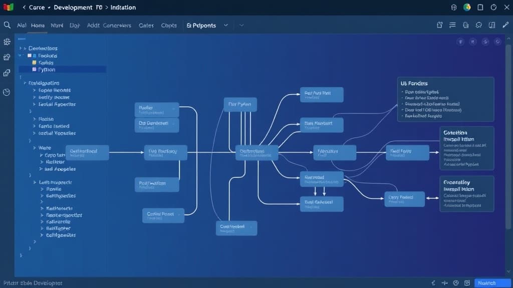 Development workflow for python 3.14: new standard library modules for data science technical diagram style modern UI design